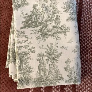 VTG Waverly Pastoral Fabric Home Decor Upholstery Victorian Cream Green 2yd